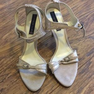 Steven gold/suede pumps